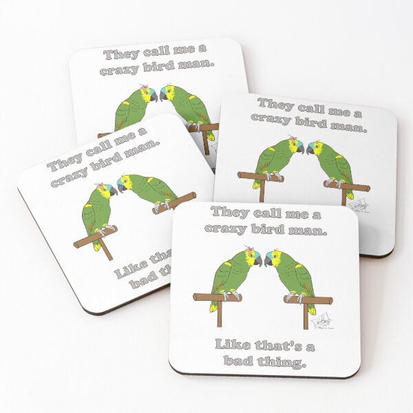 Item preview, Crazy Bird Man Blue Fronted Amazon designed and sold by Laughing Parrot Studio.