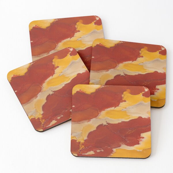 Item preview, Mookaite Jasper Gemstone Texture in Rich Red, Golden Yellow and Cream with Bold Natural Stone Pattern and Earthy Mineral Aesthetic designed and sold by SurfaceCraft Studio.