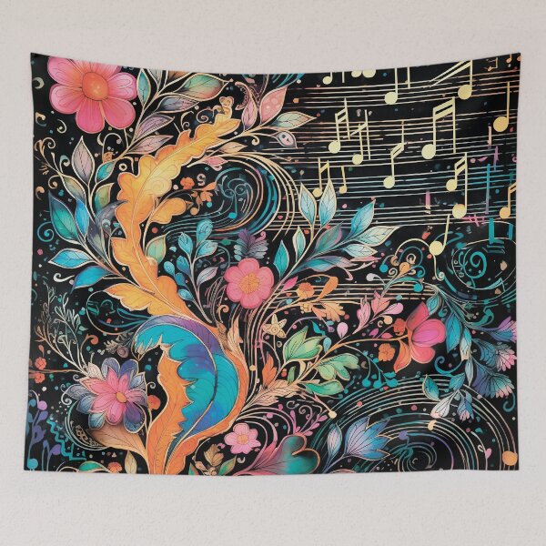 Item preview, Musical pattern. Musical notes and flowers. designed and sold by MagelliShop.