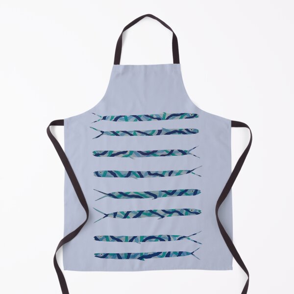 Item preview, 8 Skinny Blue Fish Watercolor Art designed and sold by KakiDimock.