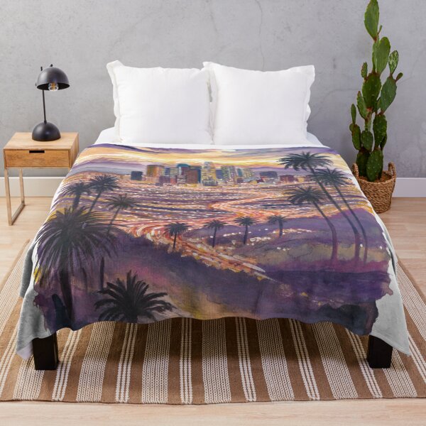 Item preview, Los Angeles Twilight Above Highways Palms and Downtown designed and sold by artshop77.
