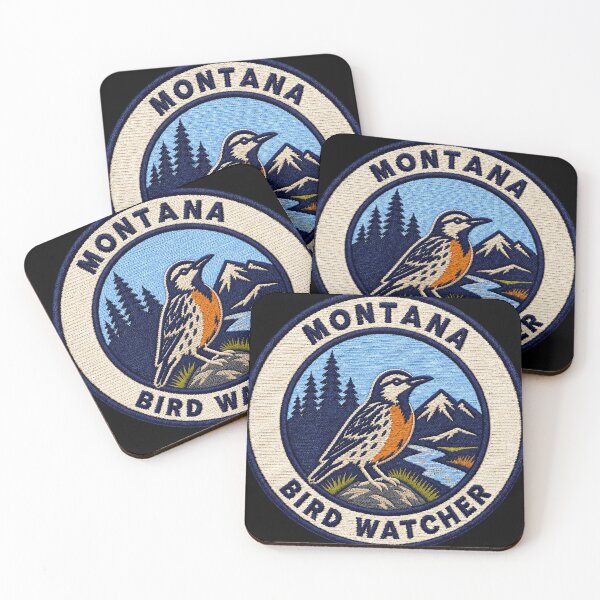 Item preview, Montana Bird Watcher Western Meadowlark Mountain Patch designed and sold by The-Drip-Studio.