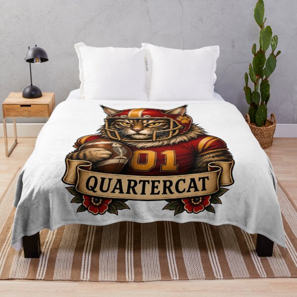 Item preview, Quartercat Football Maine Coon Traditional Tattoo designed and sold by Old's Cool Cat Studio.