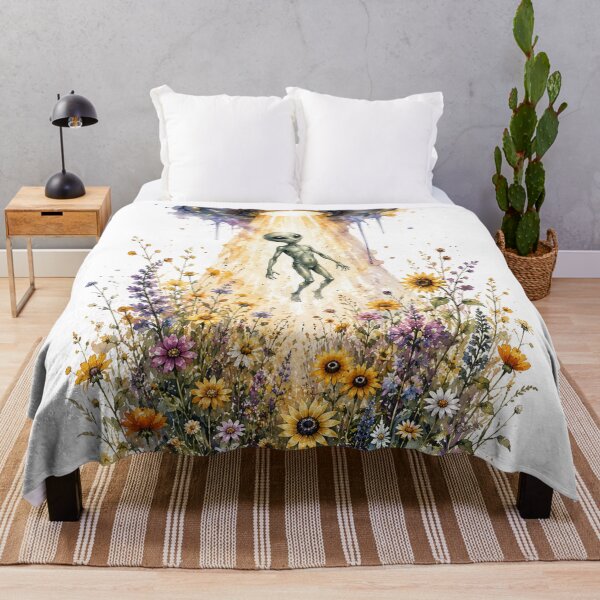 Item preview, alien being abducted in flower garden designed and sold by Anime9122.