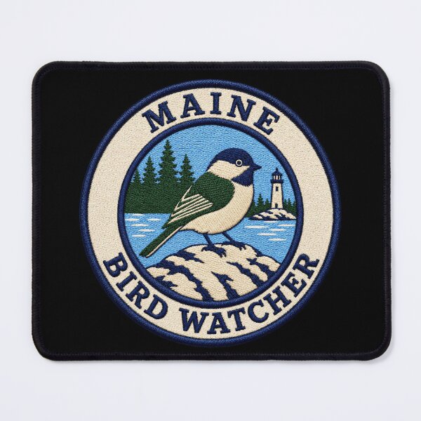 Item preview, Maine Bird Watcher Black-Capped Chickadee Coastal Patch designed and sold by The-Drip-Studio.