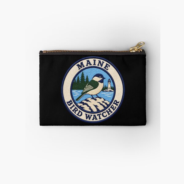 Item preview, Maine Bird Watcher Black-Capped Chickadee Coastal Patch designed and sold by The-Drip-Studio.