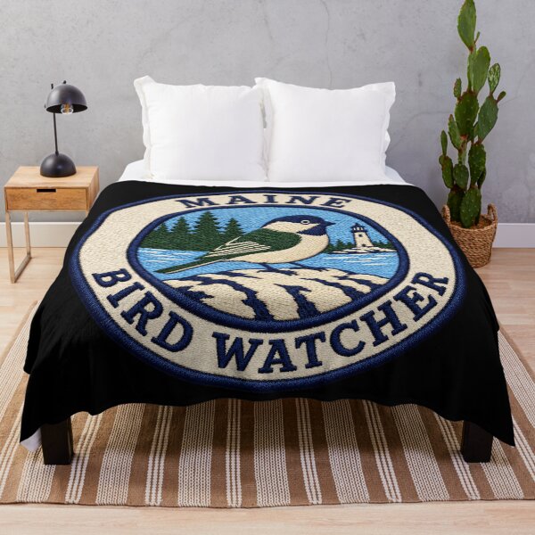 Item preview, Maine Bird Watcher Black-Capped Chickadee Coastal Patch designed and sold by The-Drip-Studio.