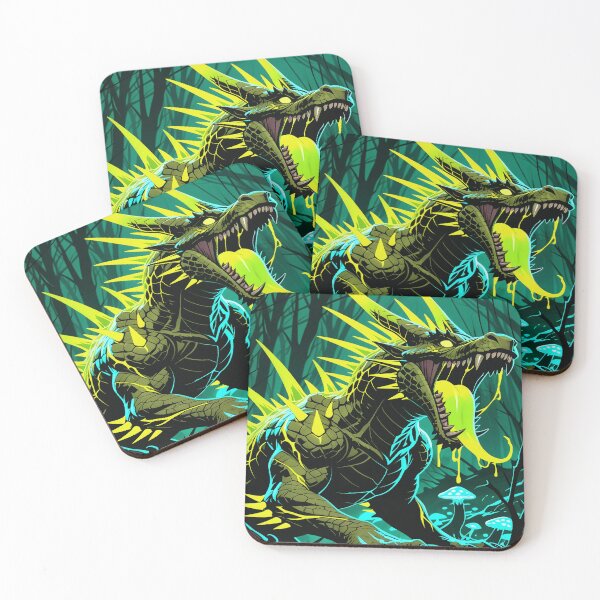 Item preview, Epic 4K Neon Acid Swamp Fantasy Dragon Art designed and sold by Freestyle Prints.