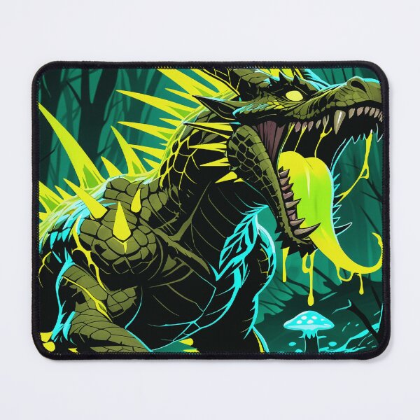 Item preview, Epic 4K Neon Acid Swamp Fantasy Dragon Art designed and sold by Freestyle Prints.