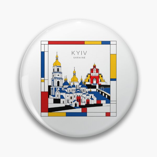 Item preview, Kyiv Mondrian style poster 3D designed and sold by CMYKStudio.