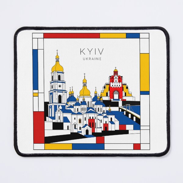 Item preview, Kyiv Mondrian style poster 3D designed and sold by CMYKStudio.