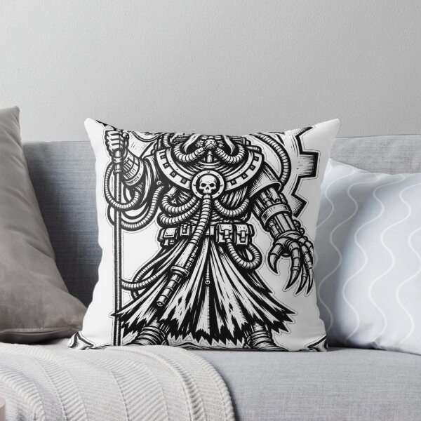 Item preview, Flesh Is Weak – Grimdark Tech-Priest Woodcut designed and sold by Cohaagens Bazaar.