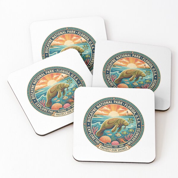Item preview, Biscayne National Park Florida Manatee Ocean Coral Reef Badge designed and sold by LittleArij.