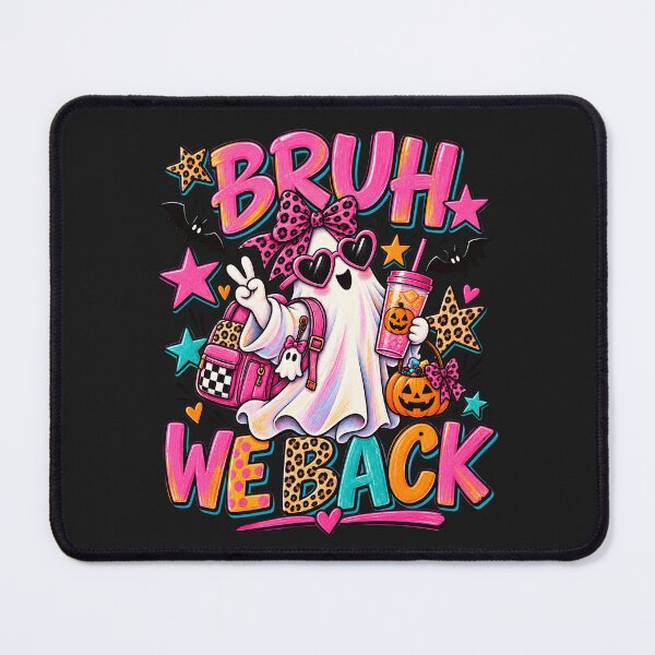 Item preview, Bruh We Back Ghost - Coquette Halloween Back to School Design designed and sold by Lozarux.