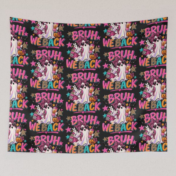 Item preview, Bruh We Back Ghost - Coquette Halloween Back to School Design designed and sold by Lozarux.