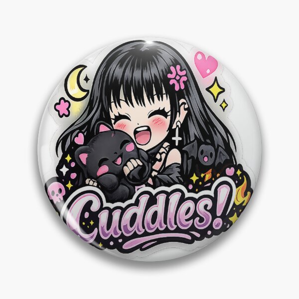 Item preview, Cuddles Goth Girl and Black Cat designed and sold by AnnekeJordaan.