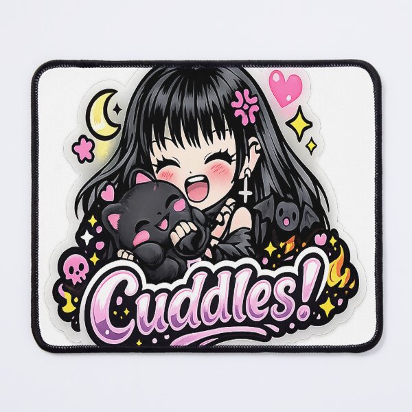 Item preview, Cuddles Goth Girl and Black Cat designed and sold by AnnekeJordaan.