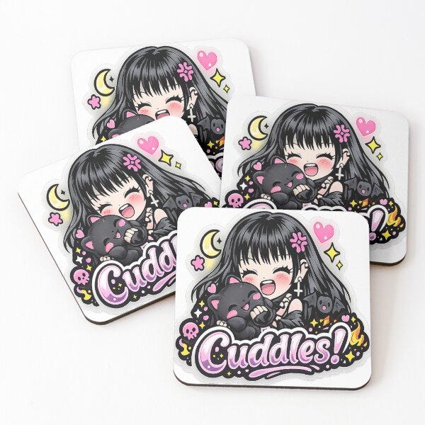 Item preview, Cuddles Goth Girl and Black Cat designed and sold by AnnekeJordaan.