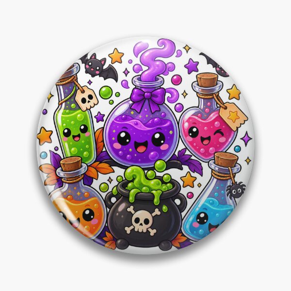 Item preview, Cute Halloween Magic Potion Bottles & Cauldron designed and sold by TinyWeird.