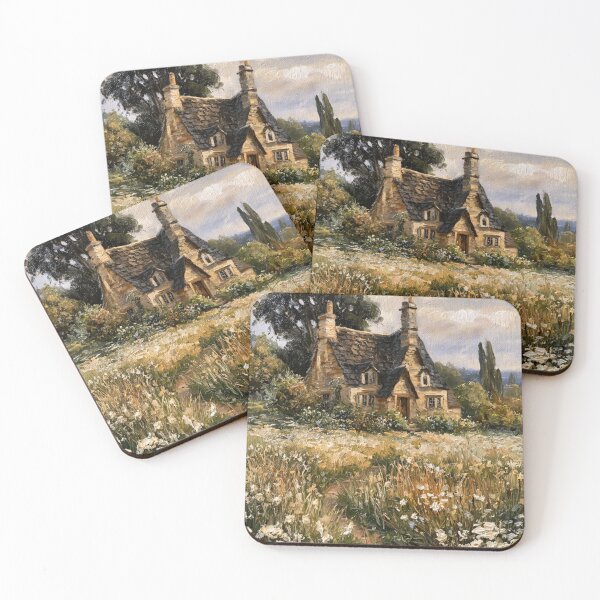 Item preview, English Cottage Wildflower Meadow Vintage Landscape designed and sold by GSizzle1.