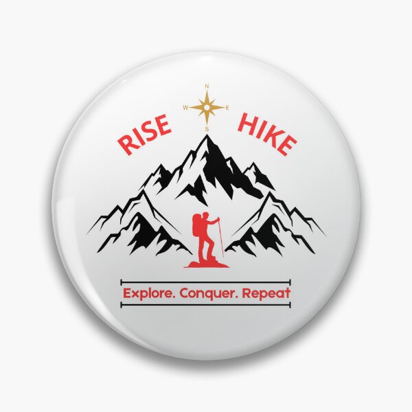 Item preview, Rise And Hike Mountain Compass Emblem designed and sold by SteCreator.