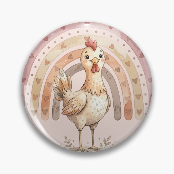 Item preview, Cute Boho Rainbow Chicken Aesthetic Cottagecore Farmhouse Art designed and sold by chriswo-design.