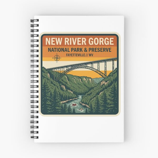 Item preview, New River Gorge National Park West Virginia Bridge Sunset Badge designed and sold by LittleArij.