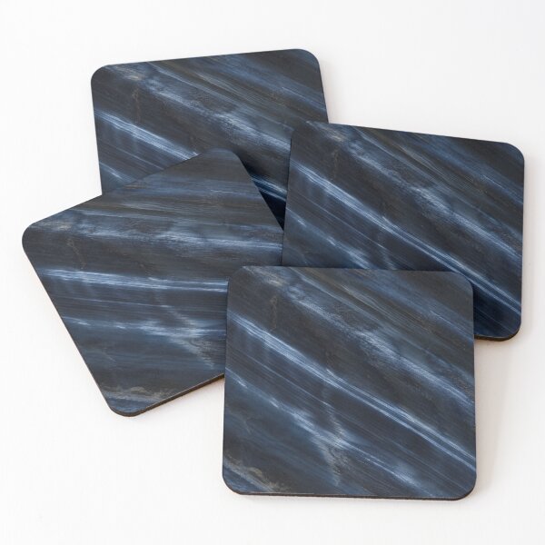Item preview, Hawk Eye Quartz Gemstone Texture in Midnight Navy Blue and Black with Silky Fibrous Bands, Dark Mineral Pattern and Moody Natural Stone Aesthetic designed and sold by SurfaceCraft Studio.