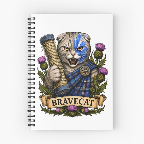 Item preview, Bravecat Scottish Warrior Cat Traditional Tattoo designed and sold by Old's Cool Cat Studio.