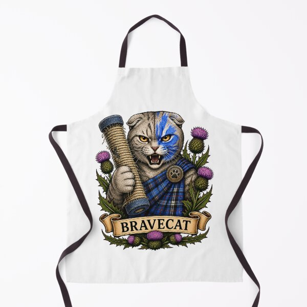 Item preview, Bravecat Scottish Warrior Cat Traditional Tattoo designed and sold by Old's Cool Cat Studio.