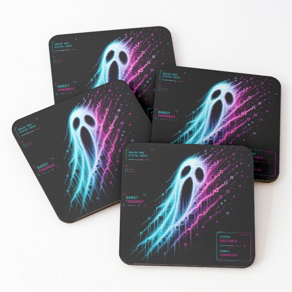 Item preview, Ghost Fragment – Glitch Spirit Dissolving into Digital Static designed and sold by JupiterGlitchEmpire.