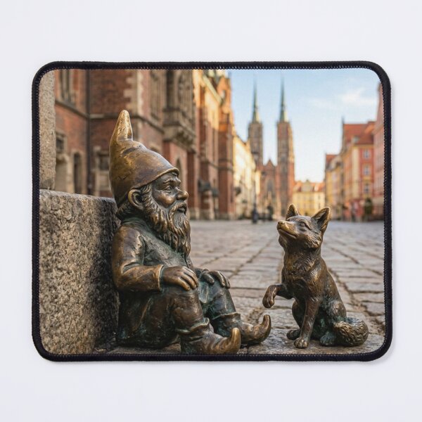 Item preview, Wroclaw Gnome With Fox – Bronze Garden Gnome Folk Art designed and sold by Purrfecta.