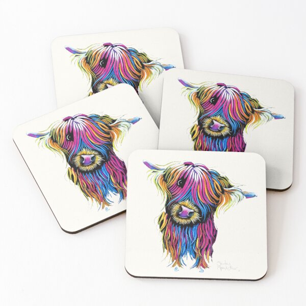 Item preview, Vaca impresa en las alturas escocesas 'Mavelous Mabel on Grey' por Shirley MacArthur designed and sold by Shirley MacArthur Art.