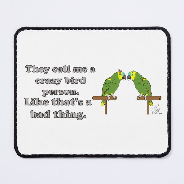 Item preview, Crazy Bird Person Blue-Fronted Amazons designed and sold by Laughing Parrot Studio.