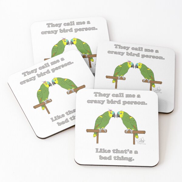 Item preview, Crazy Bird Person Blue-Fronted Amazons designed and sold by Laughing Parrot Studio.