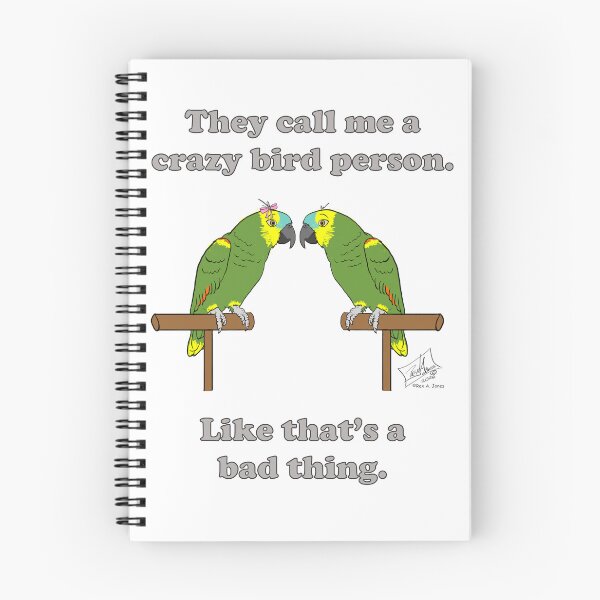 Item preview, Crazy Bird Person Blue-Fronted Amazons designed and sold by Laughing Parrot Studio.