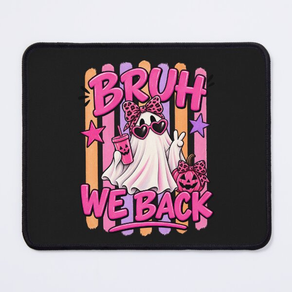 Item preview, Bruh We Back Coquette Halloween Ghost - Pink Spooky Girl Design designed and sold by Lozarux.