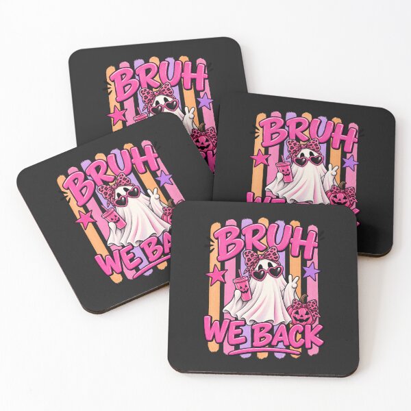 Item preview, Bruh We Back Coquette Halloween Ghost - Pink Spooky Girl Design designed and sold by Lozarux.
