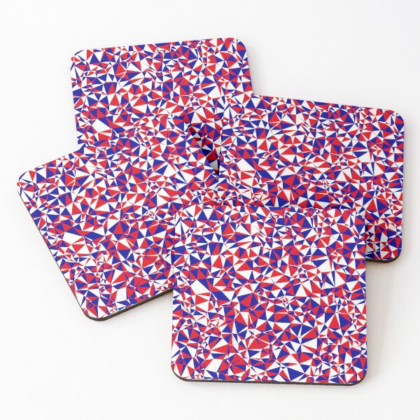 Item preview, France Red, White & Blue Triangular Mosaic Pattern Design designed and sold by DymondDesigns.