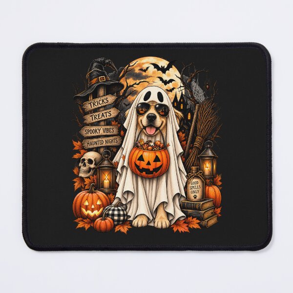 Item preview, Halloween Ghost Dog - Golden Retriever Spooky Tricks Treats Design designed and sold by Lozarux.
