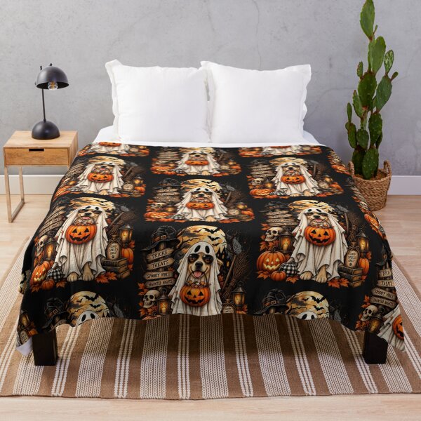 Item preview, Halloween Ghost Dog - Golden Retriever Spooky Tricks Treats Design designed and sold by Lozarux.