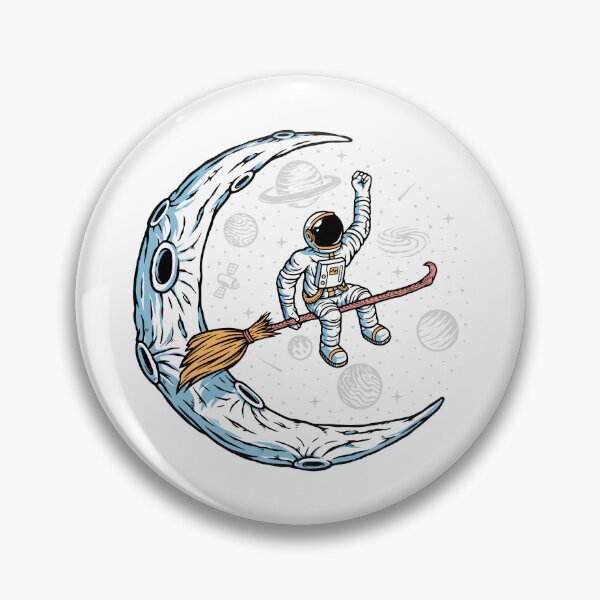 Item preview, Astronaut Riding a Broom Past the Moon designed and sold by TotalityDesigns.