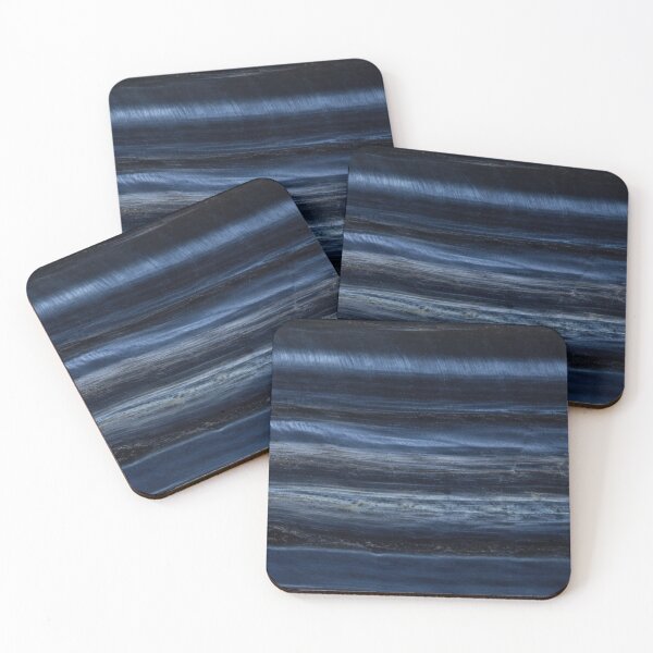 Item preview, Hawk Eye Quartz Gemstone Texture with Silky Navy Blue Chatoyant Bands and Elegant Dark Stone Stripes designed and sold by SurfaceCraft Studio.