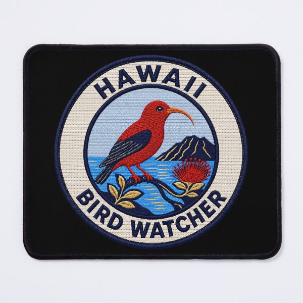 Item preview, Hawaii Bird Watcher ʻIʻiwi Honeycreeper Volcano Patch designed and sold by The-Drip-Studio.