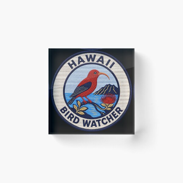 Item preview, Hawaii Bird Watcher ʻIʻiwi Honeycreeper Volcano Patch designed and sold by The-Drip-Studio.