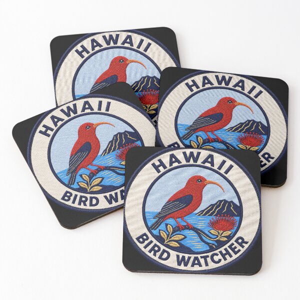 Item preview, Hawaii Bird Watcher ʻIʻiwi Honeycreeper Volcano Patch designed and sold by The-Drip-Studio.