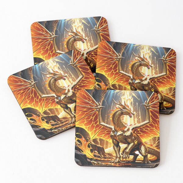 Item preview, Epic 4K Golden Sun Fantasy Dragon Art designed and sold by Freestyle Prints.