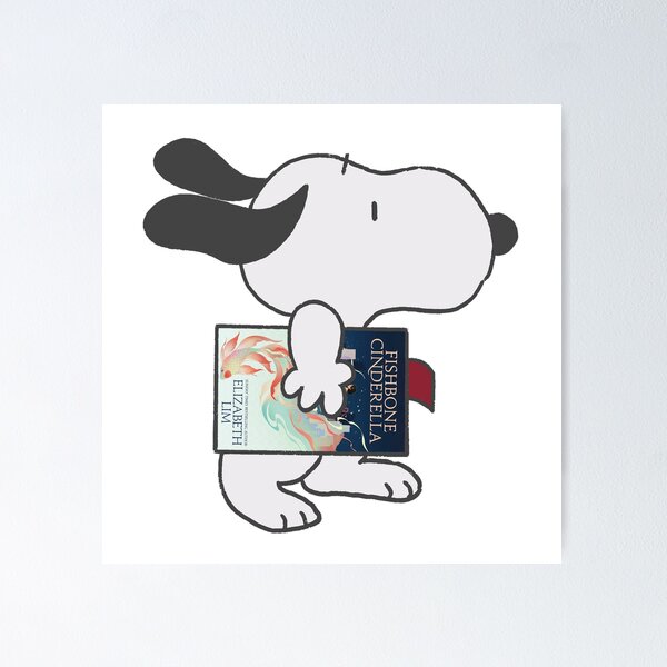 Item preview, snoopy reading fishbone cinderella designed and sold by liveawhimsylife.