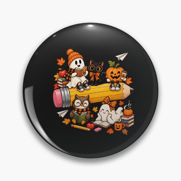 Item preview, Halloween Teacher - Cute Ghost Owl Pumpkin Pencil Fall Design designed and sold by Lozarux.