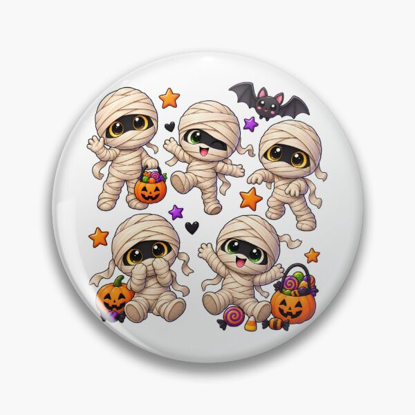 Aperçu de l'œuvre Adorables momies déguisées en équipe d'Halloween créée et vendue par TinyWeird.